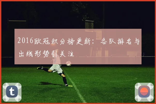 2016欧冠积分榜更新:各队排名与出线形势引关注